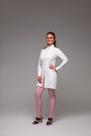 Jaleco feminino acinturado de zíper - branco Jaleco feminino acinturado de zíper - branco