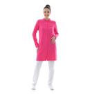 Jaleco Feminino Acinturado Gola Padre com fechamento em Botão Tecido Two Way com Elastano Cor:Rosa chicleteTamanho:EXG