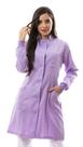Jaleco Feminino Acinturado Gola Padre Oxford Lilás Capri