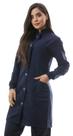 Jaleco Feminino Acinturado Gola Padre Oxford Marinho Capri