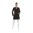Jaleco Feminino Acinturado Gola Smoking com fechamento em Botão Tecido Two Way com Elastano
