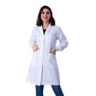 Jaleco Feminino Algodão Branco Manga Longa Básico c/ Punho - Namastê Jaleco Feminino Algodão Branco Manga Longa Básico c/ Punho - Namastê