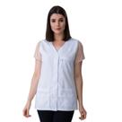 Jaleco Feminino Branco Cavado Com Lese - Namastê Jaleco Feminino Branco Cavado Com Lese - Namastê