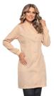 Jaleco Feminino Capri Acinturado Punhos Oxford Bege