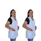 Jaleco Feminino Cavado Atendentes Cuidadoras Recepcionistas Com Detalhes Em Bordado Ingles Jaleco Feminino Cavado Atendentes Cuidadoras Recepcionistas Com Detalhes Em Bordado Ingles