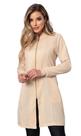 Jaleco Feminino com Zíper Nice Bege Oxford com punhos Jaleco Feminino com Zíper Nice Bege Oxford com punhos