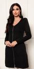 Jaleco Feminino Decote V C/zíper Manga Longa Bufante Preto Sweet