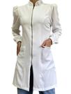Jaleco Feminino Gola Padre Gabardine Premium Manga Princesa Odontologia Enfermagem Medicina