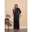 Jaleco Feminino Preto Manga Bufante Longa Ziper Sofie