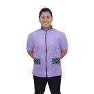 Jaleco Groomer Feminino Uniforme Tosador Lilás Com Detalhe Patinha