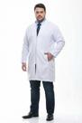 Jaleco Masculino Branco com Zíper Viena Plus Size