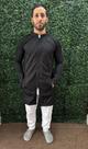 Jaleco Masculino Gola Padre Elastano Two Way Com Zíper PRETO