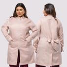 Jaleco Plus Size Feminino com Zíper Oxford Punho com Botão Agne