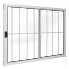 Janela 2 folhas 1,00x1,20 com grade no alumínio branco