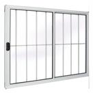Janela 2 folhas 1,00x1,50 com grade no alumínio branco