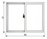 Janela 2 Folhas De Correr 80x80 Aluminio Branco Vidro Liso Janela 2 Folhas De Correr 80x80 Aluminio Branco Vidro Liso