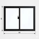 Janela 2 Folhas De Correr 80x80 Aluminio Preto Vidro Liso Janela 2 Folhas De Correr 80x80 Aluminio Preto Vidro Liso