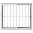 Janela 2fls com grade linha 25 aluminio branco