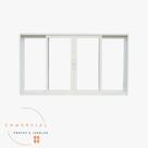 Janela 4 folhas 100x120 linha suprema alumínio 25 antirruído na cor branca