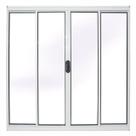 Janela 4 folhas 1,00x2,00 sem grade no alumínio branco
