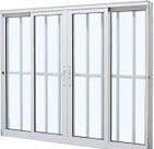 Janela 4 Folhas com grade linha 25 aluminio branco