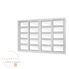 Janela 4 Folhas de Alumínio Branco com Vidros Retangulares Linha 25 Janela 4 Folhas de Alumínio Branco com Vidros Retangulares Linha 25