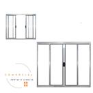 Janela 4 folhas vidros 100x120 linha modular alumínio 18 brilhante