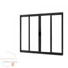Janela 4 folhas vidros 100x120 linha modular alumínio 18 preta Janela 4 folhas vidros 100x120 linha modular alumínio 18 preta