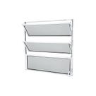 Janela Basculante de Aluminio com Abertura Central Exclusivo 1 Seção Vidro Mini Boreal 40x40cm CRV