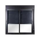 Janela com 2 Folhas de Correr e Persiana Integrada 1,00x1,00 Aluminio Preto