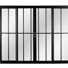 Janela Correr 4 Folhas Central com Grade Vidro Liso 100x100 Ecosul Esquadrisul