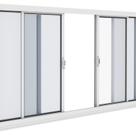 Janela de Aço 100x120cm 4 Folhas com Grade - Cor: Branco