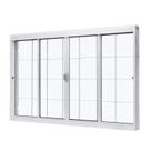 Janela de Aço Correr Central 100x120cm 4 Folhas Grade Quadriculada Vidro Liso Branco Unic Sol Central