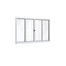 Janela de Aço de Correr 100x100cm 4 Folhas com Grade e Vidro Liso Riobras