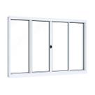 Janela de Aço de Correr 100x150cm 4 Folhas com Vidro Liso Riobras