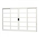 Janela de Aço de Correr 100x200cm 4 Folhas com Vidro Liso Minas Sul MGM Branco