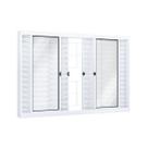 Janela de Aço Veneziana 120x150cm 6 Folhas com Grade Quadrada e Vidro Riobras Janela de Aço Veneziana 120x150cm 6 Folhas com Grade Quadrada e Vidro Riobras
