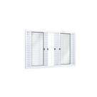 Janela de Aço Veneziana de Correr 100x100cm 6 Folhas com Grade Quadrada Riobras
