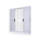 Janela de Aço Veneziana de Correr 100x120cm 4 Folhas com Grade Minas Sul MGM Branco