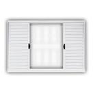 Janela de Aço Veneziana de Correr 100x120cm 4 Folhas com Grade Minas Sul MGM