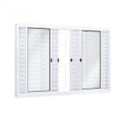 Janela de Aço Veneziana de Correr 100x120cm 6 Folhas com Grade Quadrada Riobras