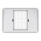 Janela de Aço Veneziana de Correr 100x150cm 4 Folhas com Grade Minas Sul MGM