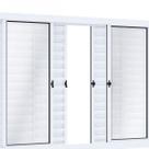 Janela de Aço Veneziana de Correr 100x150cm 6 Folhas com Vidro Riobras