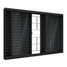 Janela de Aço Veneziana de Correr Central com Grade Quadrada 6Folhas 100x100cm Aço Pronto Riobras