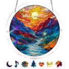 Janela de acrílico Suncatcher para pendurar KAAYEE Glazed Mountain Moon