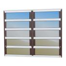 Janela de Alumínio Basculante 2 Seções 100x200cm Vidro Espelhado Elite Brimak