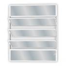 Janela de Alumínio Basculante 80x100cm com 3 Basculas e Vidro Mini Boreal Soft MGM Branco