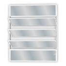 Janela de Alumínio Basculante 80x60cm com 3 Basculas e Vidro Mini Boreal Soft Mgm Branco