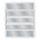 Janela de Alumínio Basculante 80x80cm com 3 Basculas e Vidro Mini Boreal Soft MGM Branco