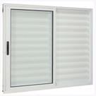 Janela de Alumínio Branco Veneziana de Correr 3 Folhas Sem Grade CMC Modular - 1.20 (L) X 1.00 (A)